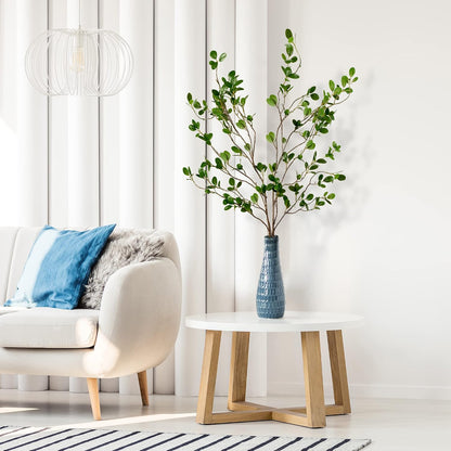43’’ Artificial Ficus Branches Faux Leaf Spray Green Eucalyptus Branches Artificial Greenery Stems Fake Ficus Twig Plants for Home Office Wedding Vase Filler Shop Decoration