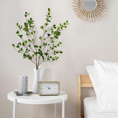 43’’ Artificial Ficus Branches Faux Leaf Spray Green Eucalyptus Branches Artificial Greenery Stems Fake Ficus Twig Plants for Home Office Wedding Vase Filler Shop Decoration