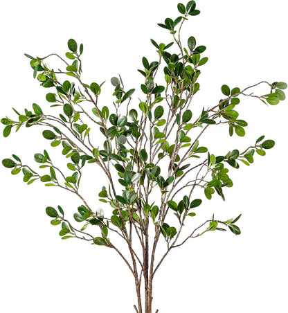 43’’ Artificial Ficus Branches Faux Leaf Spray Green Eucalyptus Branches Artificial Greenery Stems Fake Ficus Twig Plants for Home Office Wedding Vase Filler Shop Decoration