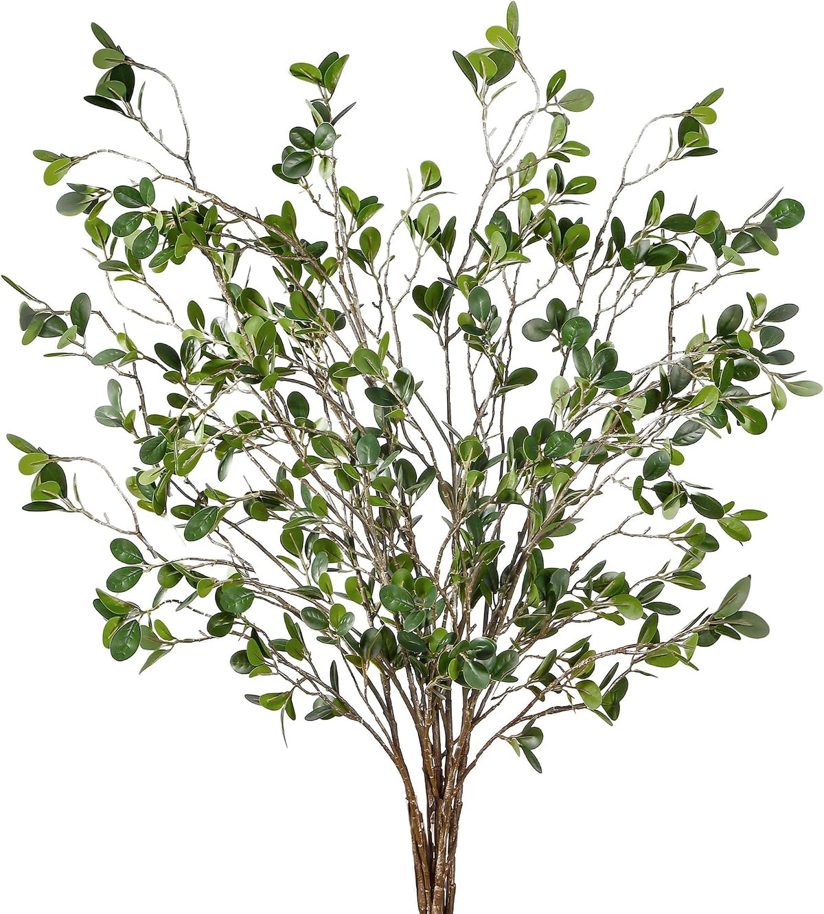 43’’ Artificial Ficus Branches Faux Leaf Spray Green Eucalyptus Branches Artificial Greenery Stems Fake Ficus Twig Plants for Home Office Wedding Vase Filler Shop Decoration