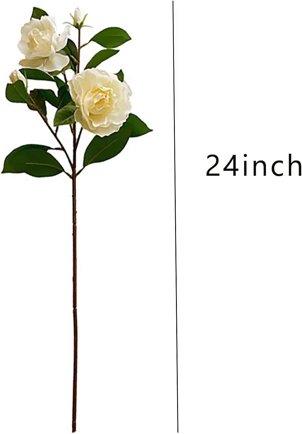 4Pcs Artificial Gardenia Flowers White Gardenia Flowers with Stems Real Looking Gardenia Fake Flowers Faux Gardenia Flowers Bouquet for Wedding Party Home Office Decor