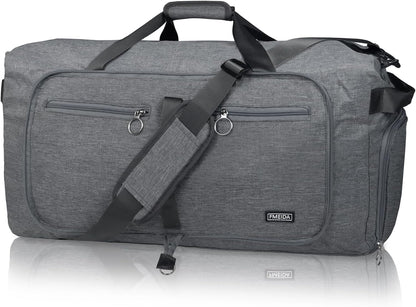 65L Duffle Bag Foldable Travel Duffel Bags for Men Women Travel Bag | Shoes Compartment, 65L Large Capacity, Foldable, Packable, Water Repellent, Tear Resistant, for Traveling Gym Overnight Camp
