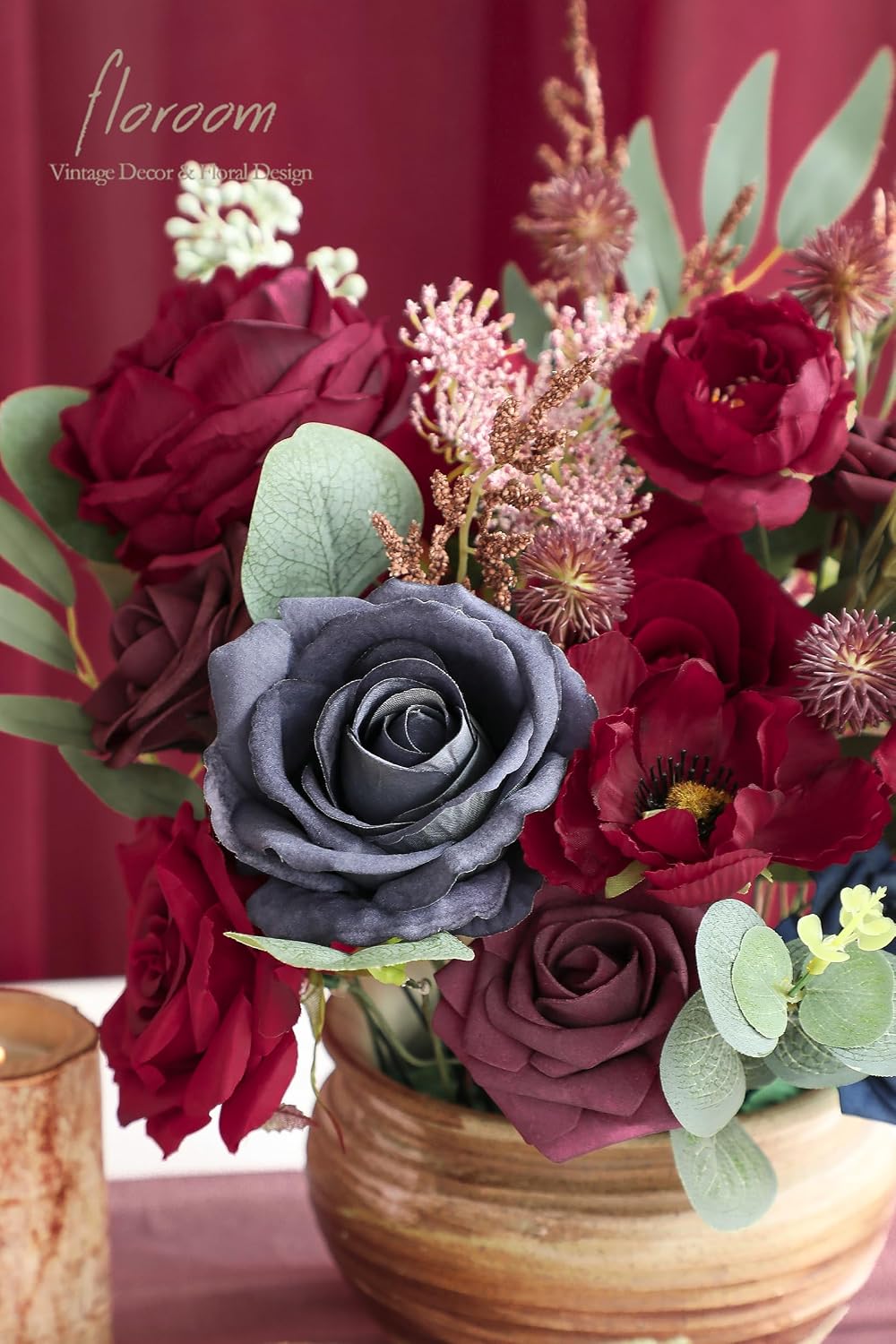 Lavender Violet Lilac Artificial Flowers Fake Roses Peonies Dahlias Greenery Combo Box Set for DIY Purple Wedding Bouquets Bridal Shower Centerpieces Floral Arrangements Party Table Decoration