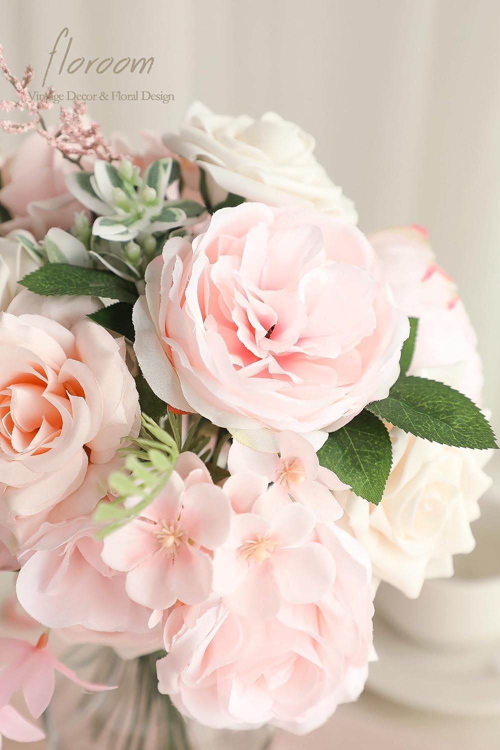 Lavender Violet Lilac Artificial Flowers Fake Roses Peonies Dahlias Greenery Combo Box Set for DIY Purple Wedding Bouquets Bridal Shower Centerpieces Floral Arrangements Party Table Decoration