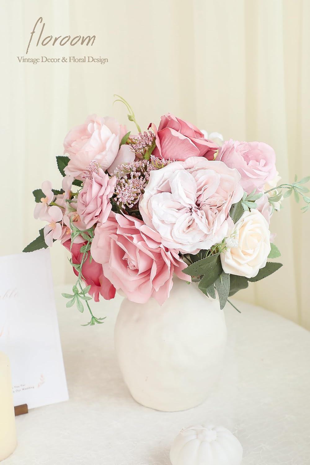 Lavender Violet Lilac Artificial Flowers Fake Roses Peonies Dahlias Greenery Combo Box Set for DIY Purple Wedding Bouquets Bridal Shower Centerpieces Floral Arrangements Party Table Decoration