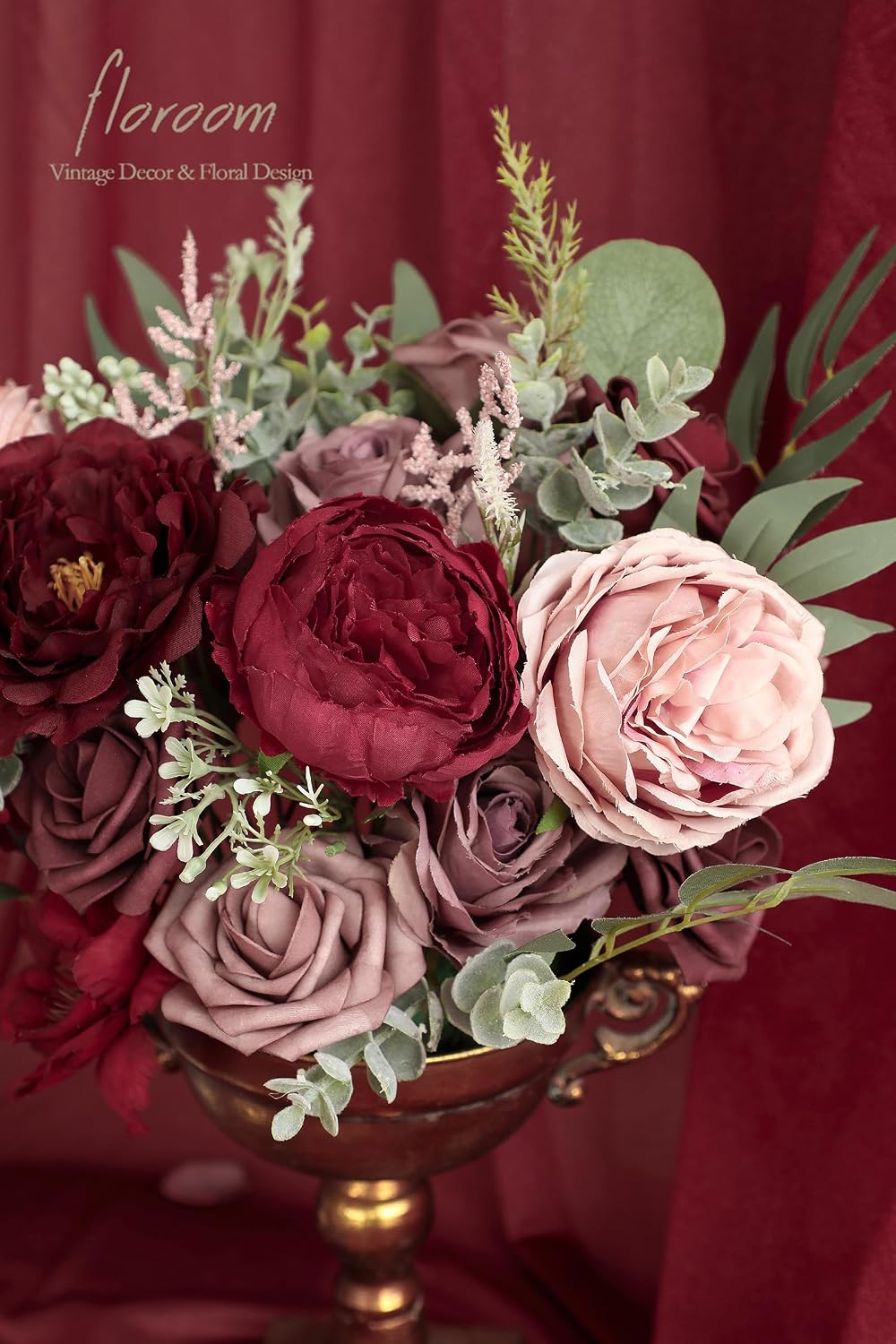 Lavender Violet Lilac Artificial Flowers Fake Roses Peonies Dahlias Greenery Combo Box Set for DIY Purple Wedding Bouquets Bridal Shower Centerpieces Floral Arrangements Party Table Decoration