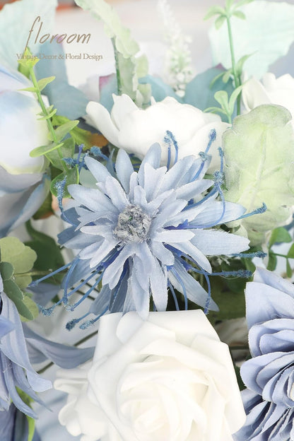 Lavender Violet Lilac Artificial Flowers Fake Roses Peonies Dahlias Greenery Combo Box Set for DIY Purple Wedding Bouquets Bridal Shower Centerpieces Floral Arrangements Party Table Decoration