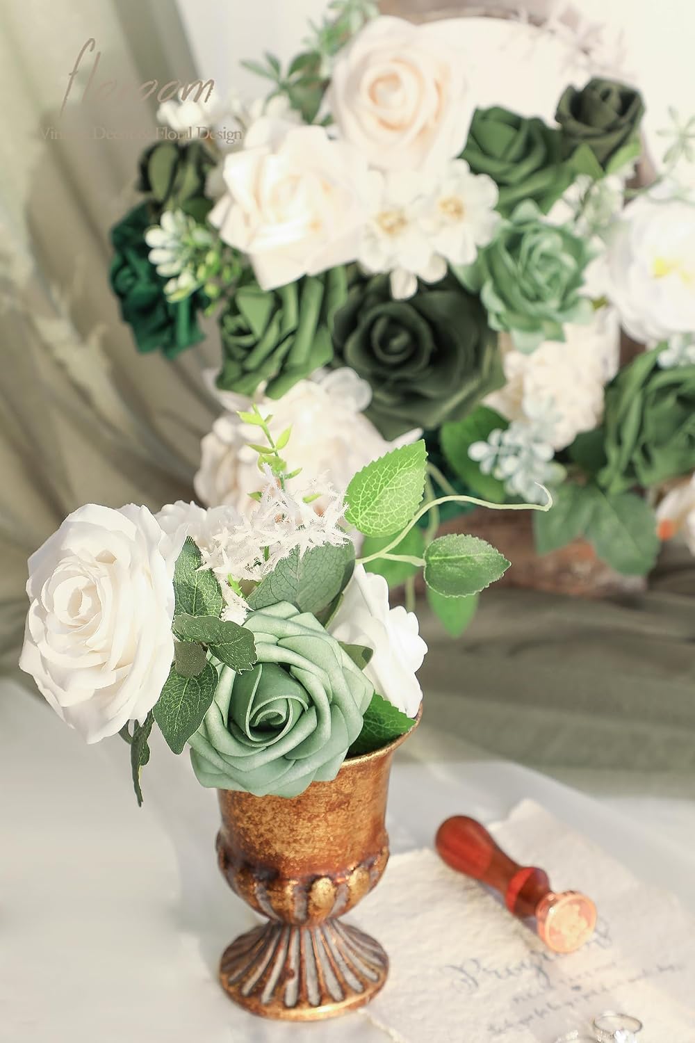 Lavender Violet Lilac Artificial Flowers Fake Roses Peonies Dahlias Greenery Combo Box Set for DIY Purple Wedding Bouquets Bridal Shower Centerpieces Floral Arrangements Party Table Decoration