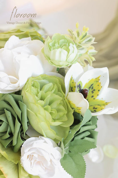 Lavender Violet Lilac Artificial Flowers Fake Roses Peonies Dahlias Greenery Combo Box Set for DIY Purple Wedding Bouquets Bridal Shower Centerpieces Floral Arrangements Party Table Decoration