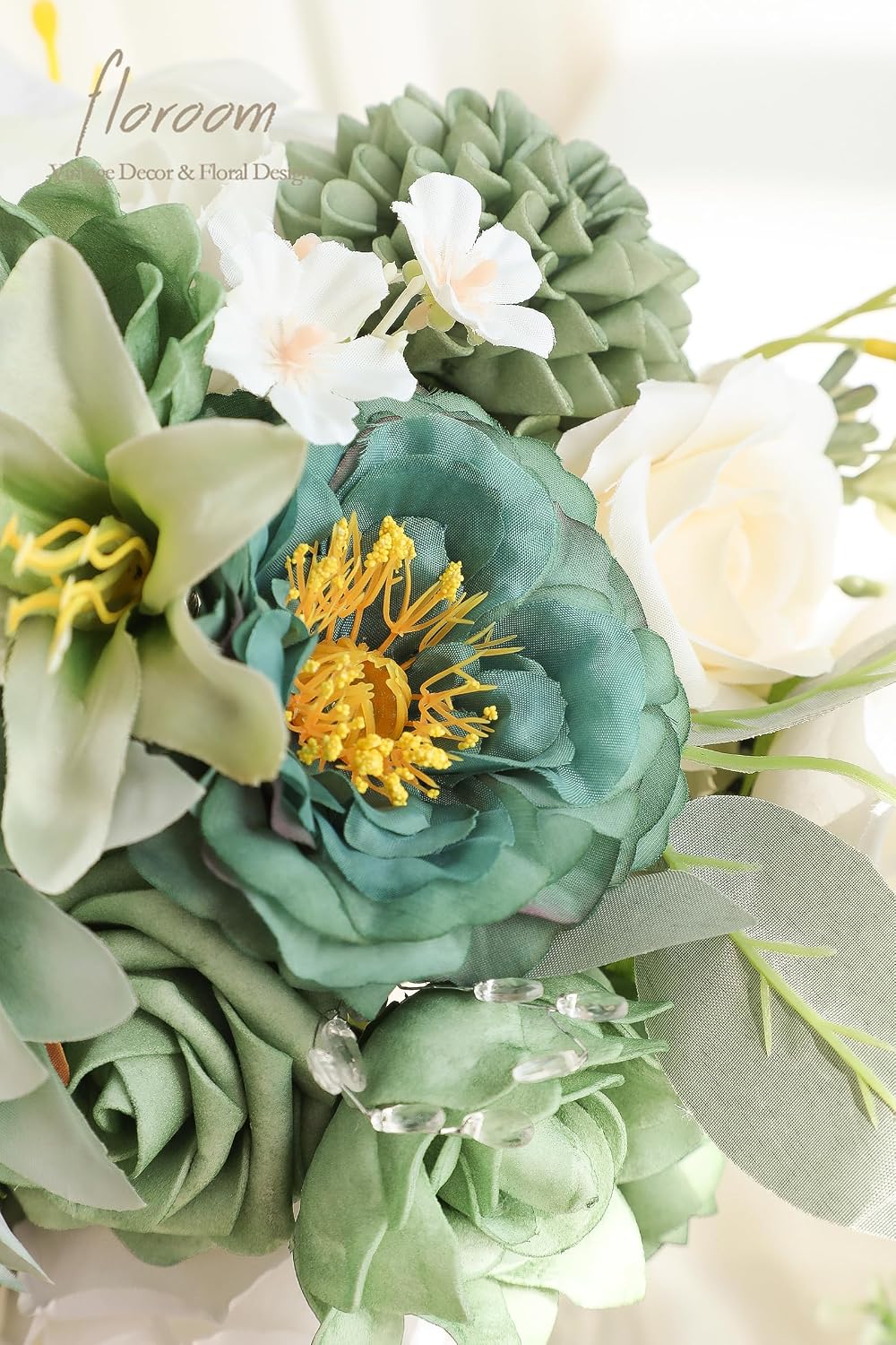 Lavender Violet Lilac Artificial Flowers Fake Roses Peonies Dahlias Greenery Combo Box Set for DIY Purple Wedding Bouquets Bridal Shower Centerpieces Floral Arrangements Party Table Decoration