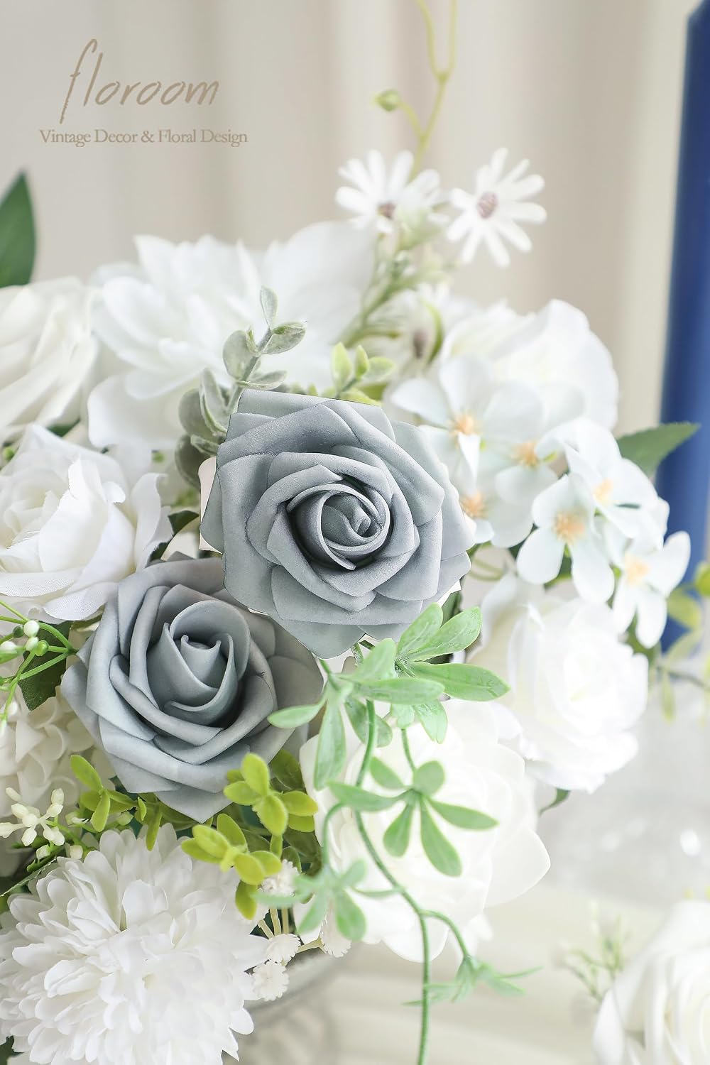 Lavender Violet Lilac Artificial Flowers Fake Roses Peonies Dahlias Greenery Combo Box Set for DIY Purple Wedding Bouquets Bridal Shower Centerpieces Floral Arrangements Party Table Decoration