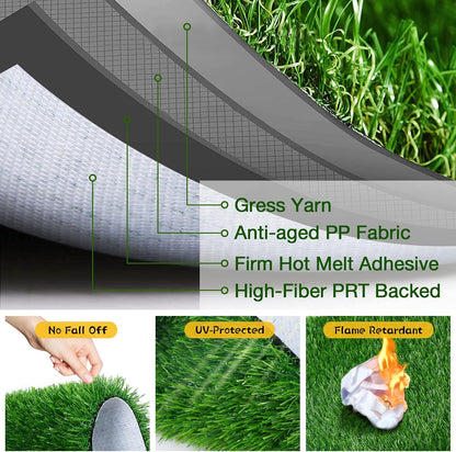 GLOBREEN Dogs Grass Pee Pad for Puppy Potty Training, Pet Friendly Artificial Grass Turf Mat Outdoor Indoor Use, High Drainage, 39.3" x 31.5"