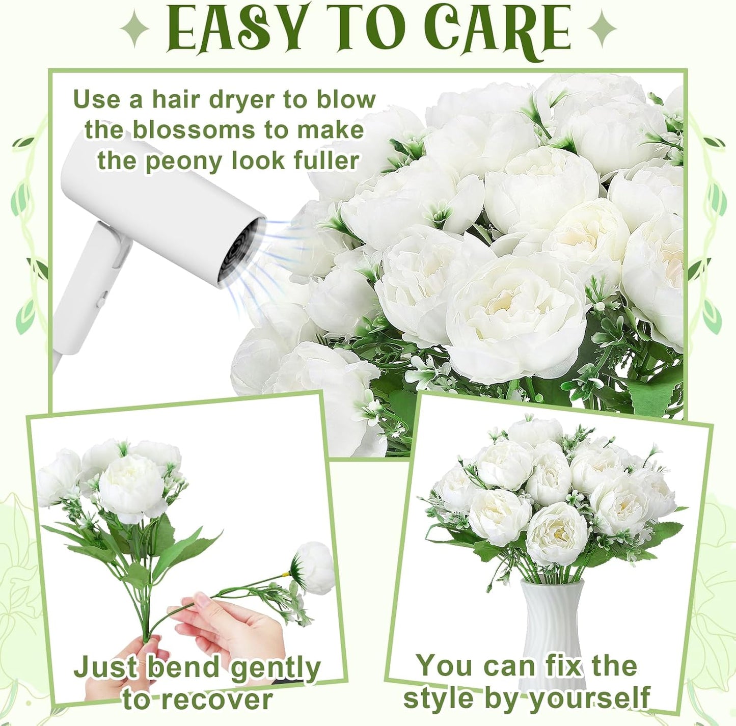 8 Pack Pink, Purple Peonies Artificial Flowers | Fake Silk Hydrangea Bouquet for Bridal Wedding Home Table Decor Reusable Dining Opening Ceremony Birthday Arrangement