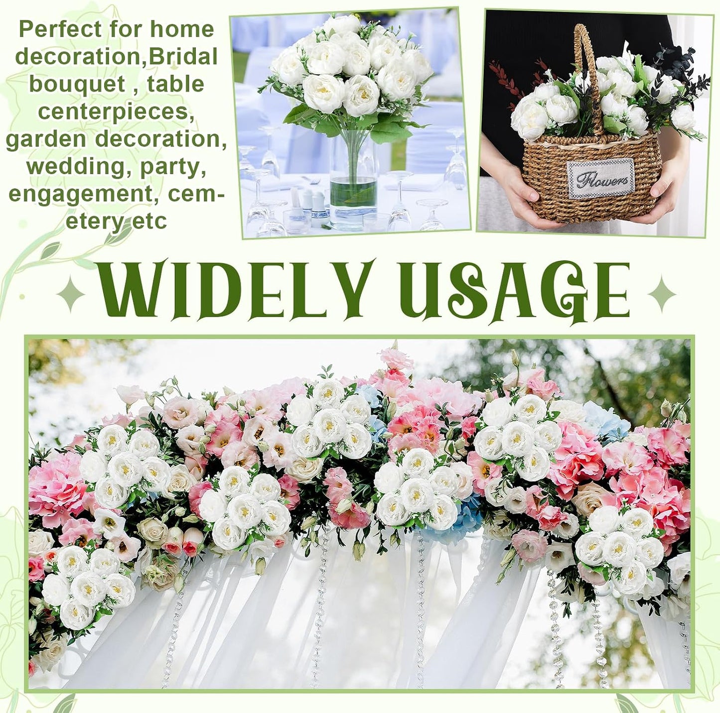 8 Pack Pink, Purple Peonies Artificial Flowers | Fake Silk Hydrangea Bouquet for Bridal Wedding Home Table Decor Reusable Dining Opening Ceremony Birthday Arrangement