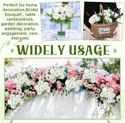 8 Pack Pink, Purple Peonies Artificial Flowers | Fake Silk Hydrangea Bouquet for Bridal Wedding Home Table Decor Reusable Dining Opening Ceremony Birthday Arrangement