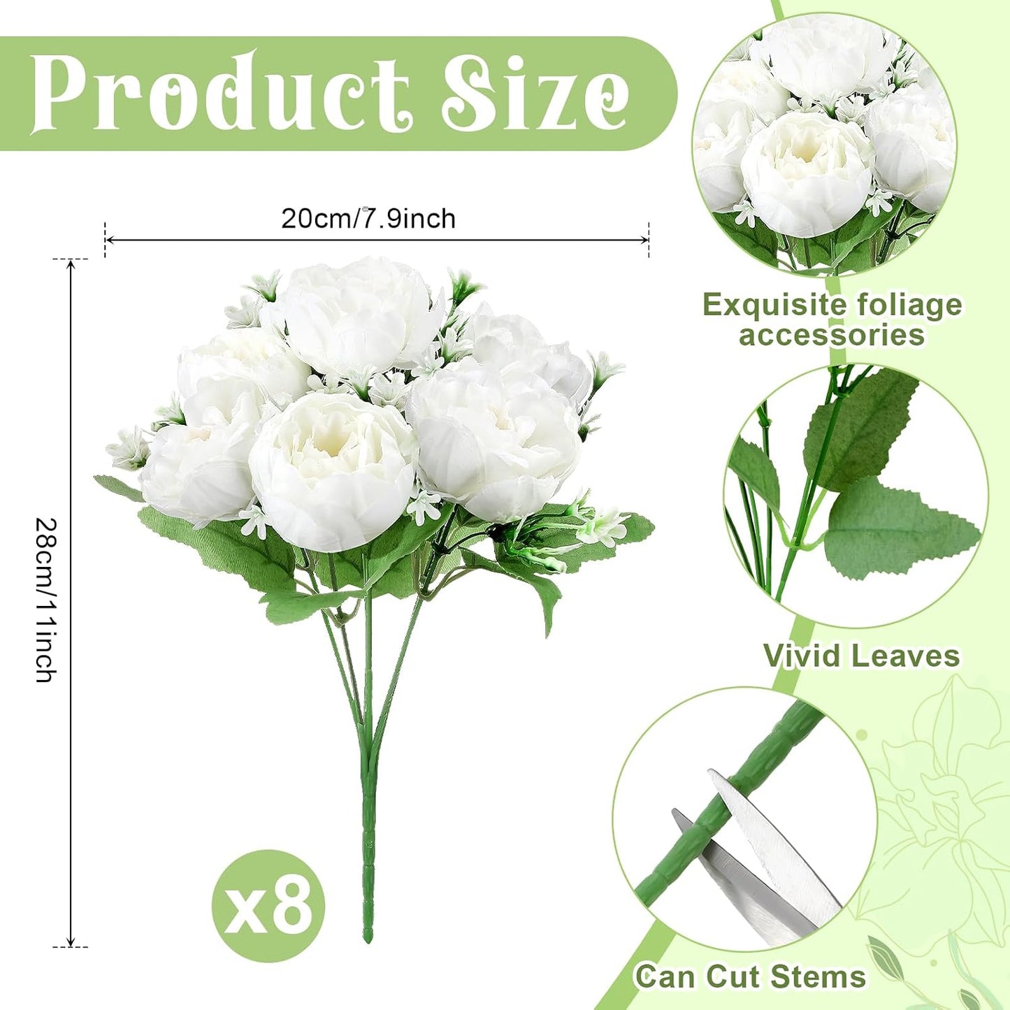 8 Pack Pink, Purple Peonies Artificial Flowers | Fake Silk Hydrangea Bouquet for Bridal Wedding Home Table Decor Reusable Dining Opening Ceremony Birthday Arrangement
