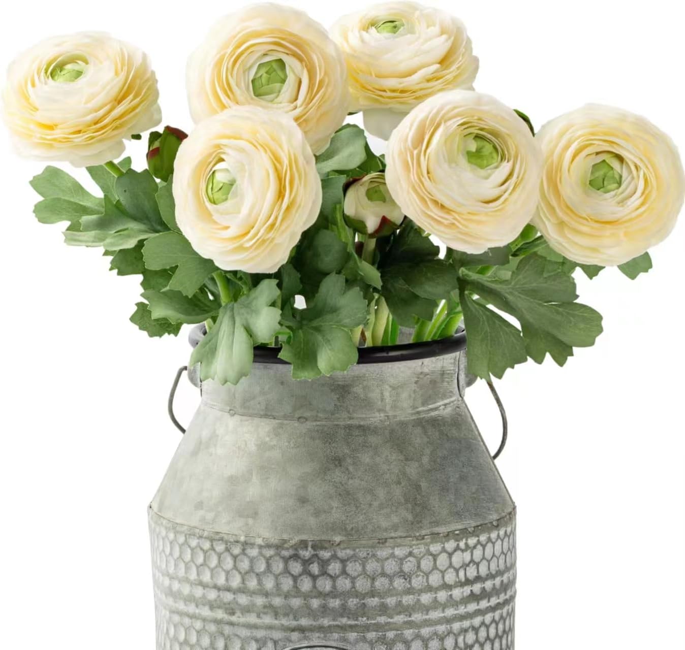 Artificial Ranunculus Flowers with Real Touch Stem, Silk Ranunculus Flowers (Orange, 6pcs)