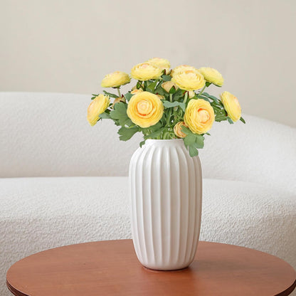 Artificial Ranunculus Flowers with Real Touch Stem, Silk Ranunculus Flowers (Orange, 6pcs)