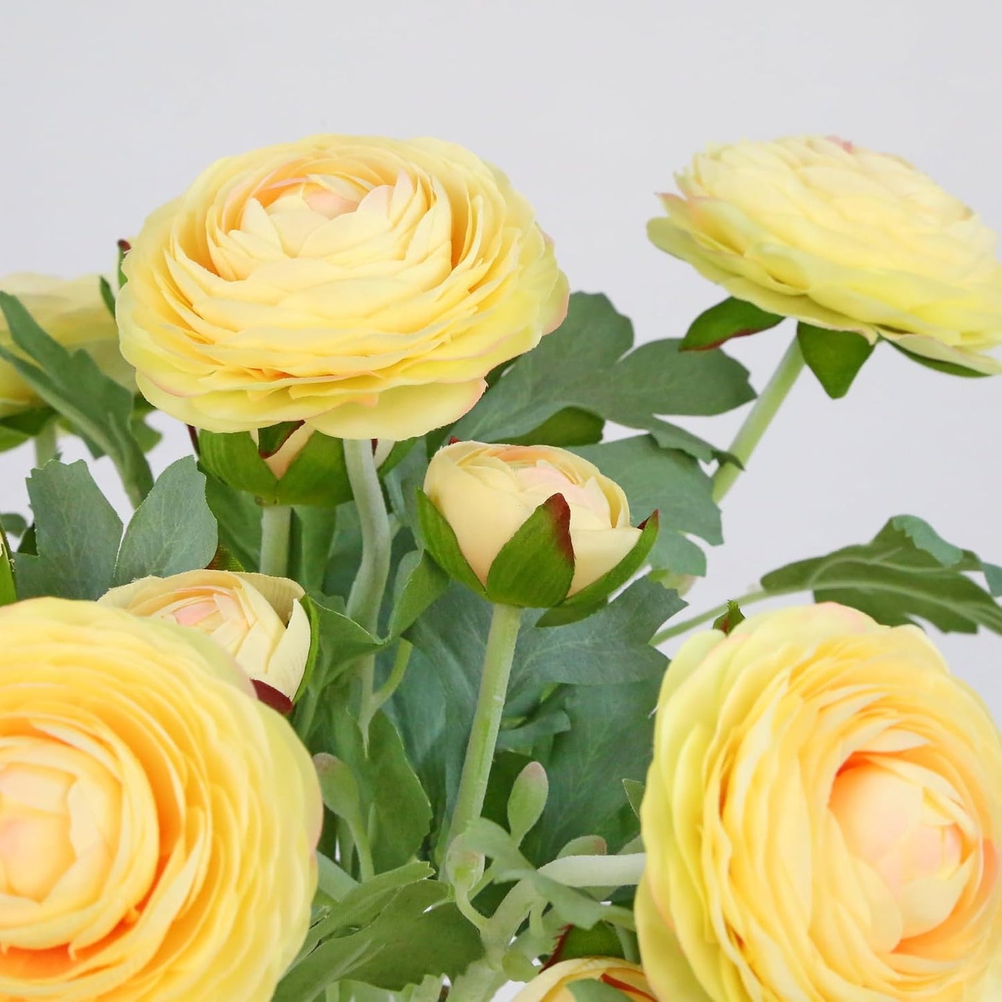 Artificial Ranunculus Flowers with Real Touch Stem, Silk Ranunculus Flowers (Orange, 6pcs)