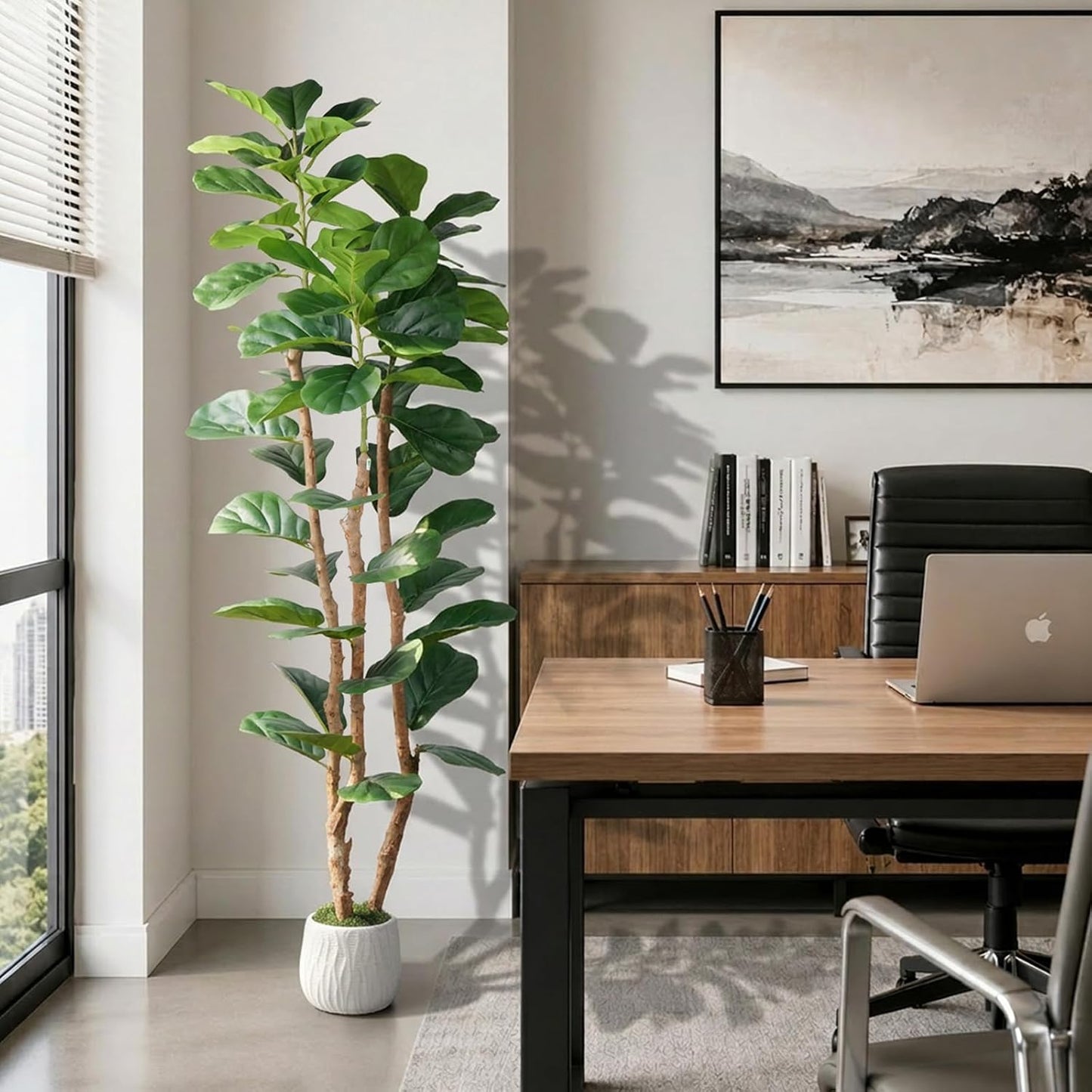 15.8" Artificial Bonsai Tree in Pot Mini Desk Plant Indoor Decor | Realistic Juniper Bonsai Design with Natural Foliage, Ideal for Japanese Decor, Office, Bookshelf, Bedroom, Tabletop Spaces