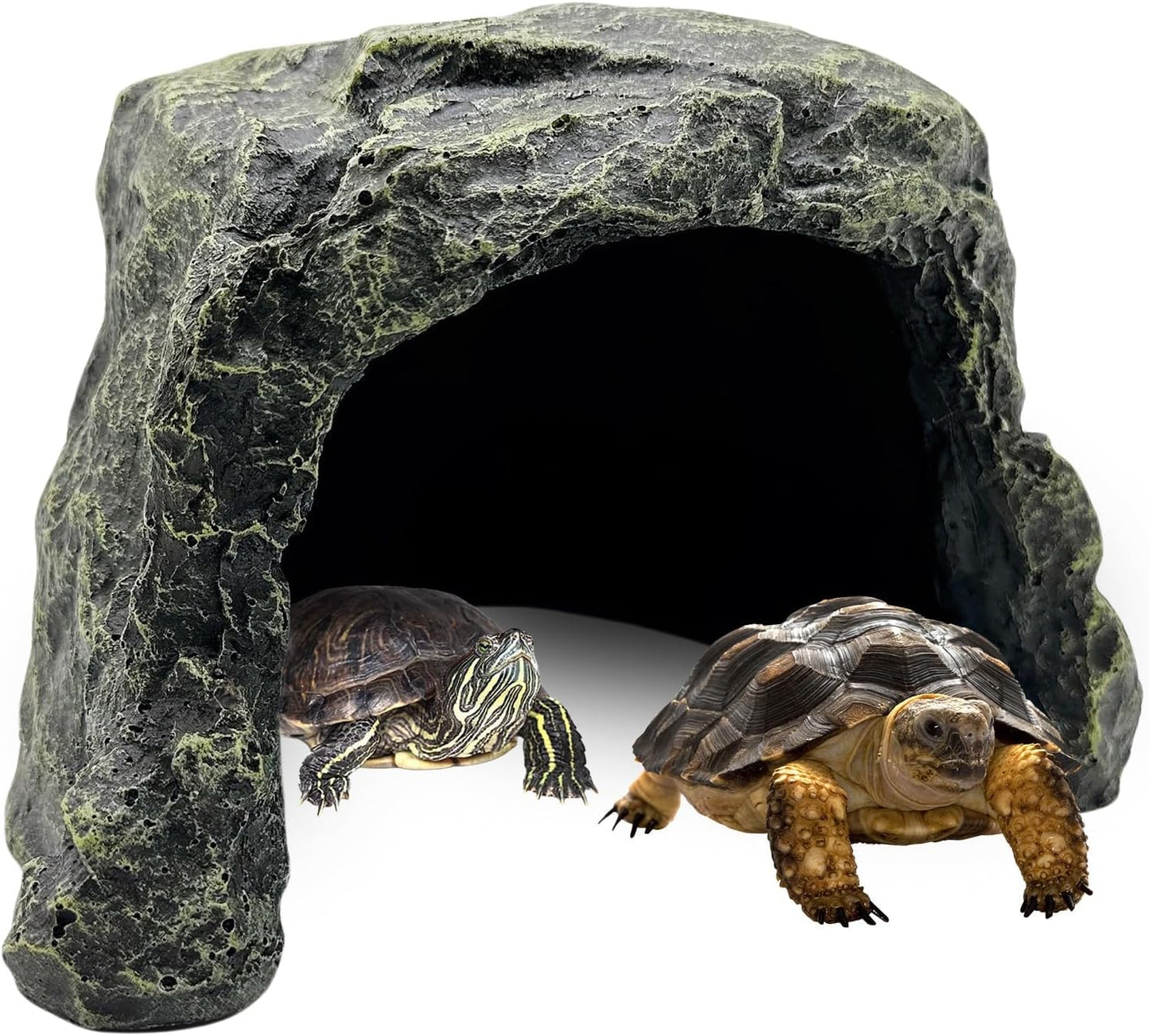 Reptile Hideout,Tortoise Hide Cave,Resin Rock,Bearded Dragon Hideaway,Turtle Basking Platform,Reptiles Habitat Decor Tank Accessories for Lizards Gecko Snakes Chameleon Frogs
