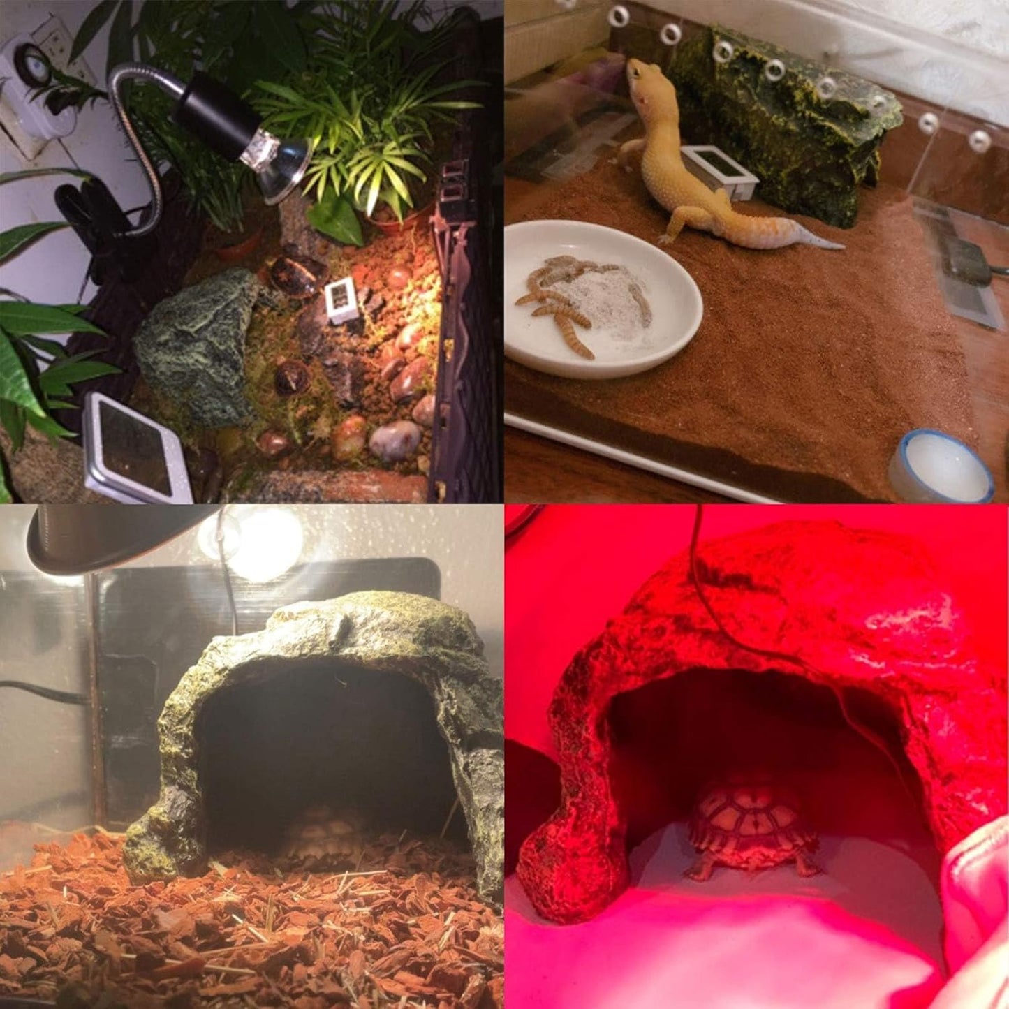 Reptile Hideout,Tortoise Hide Cave,Resin Rock,Bearded Dragon Hideaway,Turtle Basking Platform,Reptiles Habitat Decor Tank Accessories for Lizards Gecko Snakes Chameleon Frogs