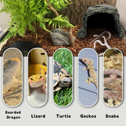 Reptile Hideout,Tortoise Hide Cave,Resin Rock,Bearded Dragon Hideaway,Turtle Basking Platform,Reptiles Habitat Decor Tank Accessories for Lizards Gecko Snakes Chameleon Frogs