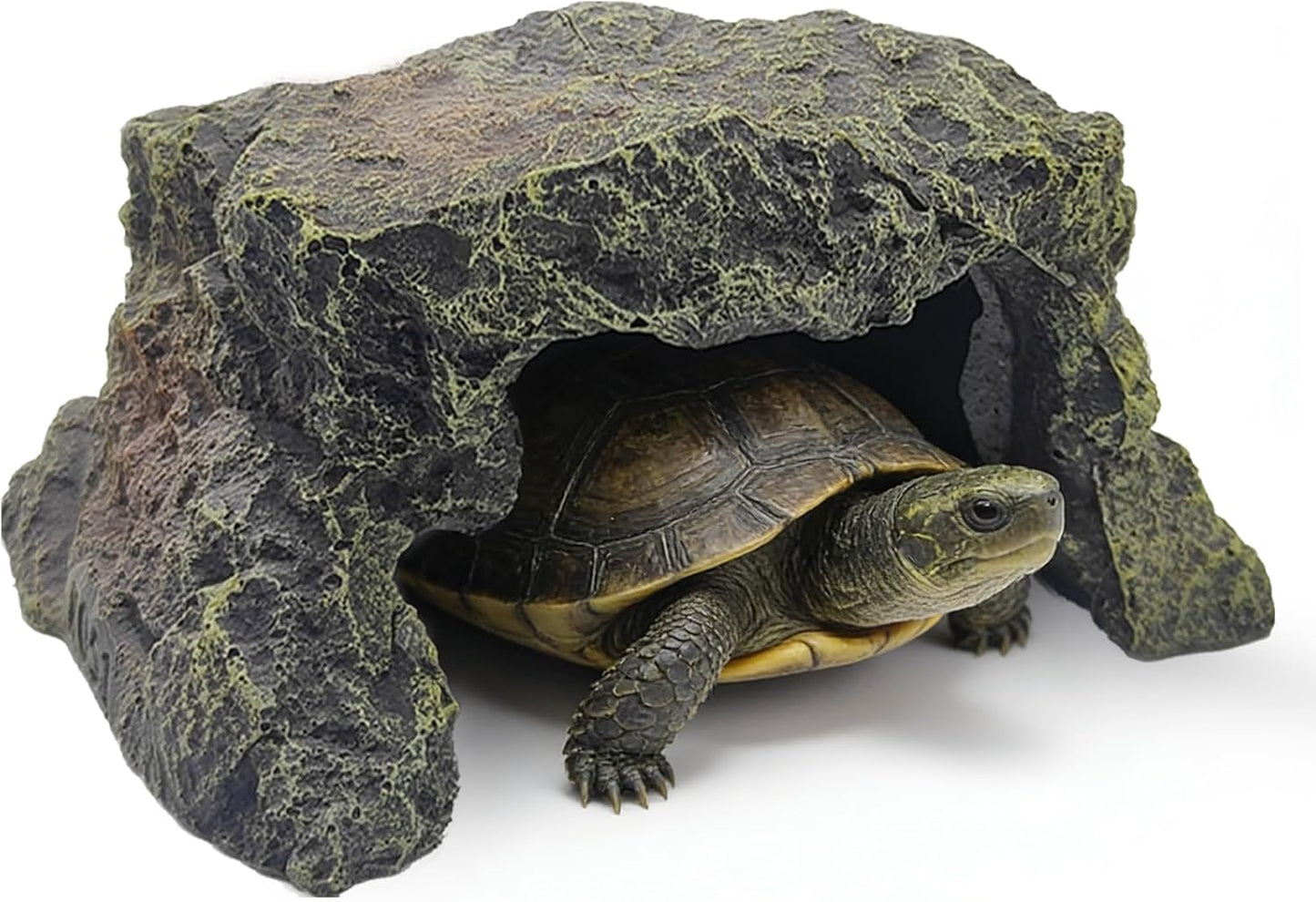 Reptile Hideout,Tortoise Hide Cave,Resin Rock,Bearded Dragon Hideaway,Turtle Basking Platform,Reptiles Habitat Decor Tank Accessories for Lizards Gecko Snakes Chameleon Frogs