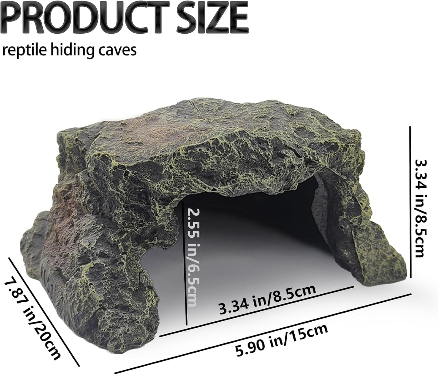 Reptile Hideout,Tortoise Hide Cave,Resin Rock,Bearded Dragon Hideaway,Turtle Basking Platform,Reptiles Habitat Decor Tank Accessories for Lizards Gecko Snakes Chameleon Frogs