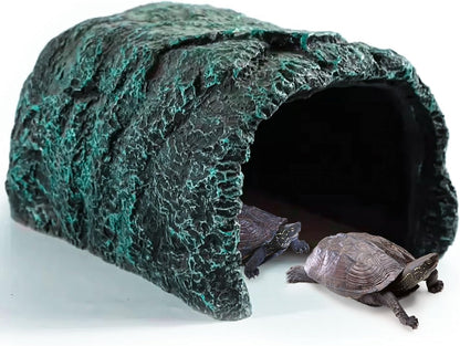 Reptile Hideout,Tortoise Hide Cave,Resin Rock,Bearded Dragon Hideaway,Turtle Basking Platform,Reptiles Habitat Decor Tank Accessories for Lizards Gecko Snakes Chameleon Frogs