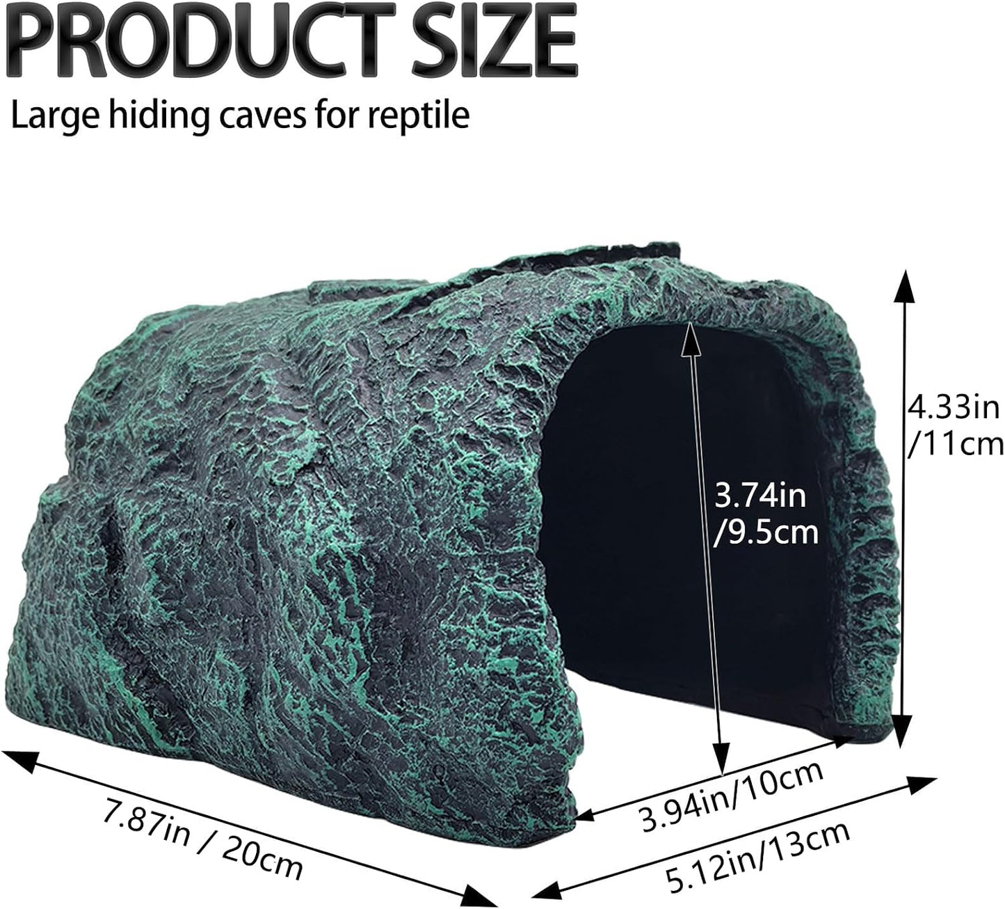 Reptile Hideout,Tortoise Hide Cave,Resin Rock,Bearded Dragon Hideaway,Turtle Basking Platform,Reptiles Habitat Decor Tank Accessories for Lizards Gecko Snakes Chameleon Frogs