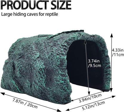 Reptile Hideout,Tortoise Hide Cave,Resin Rock,Bearded Dragon Hideaway,Turtle Basking Platform,Reptiles Habitat Decor Tank Accessories for Lizards Gecko Snakes Chameleon Frogs