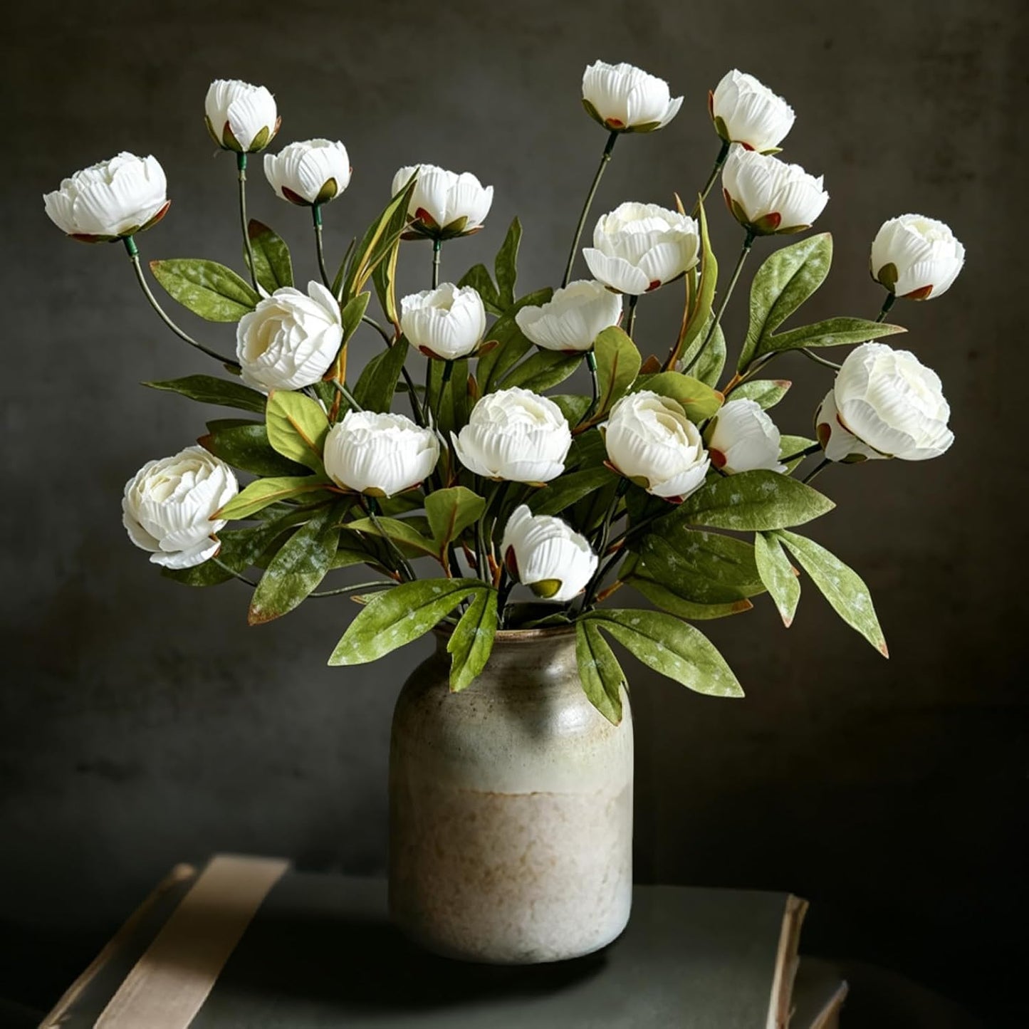 6Pcs Viral Peony Artificial Flowers for Vase，27in Real Touch Fake Flowers Branches with Flexible Wired Stems for Home Decor DIY Bouquet Centerpieces Wedding Shower Fillers Arrangements,Dusty