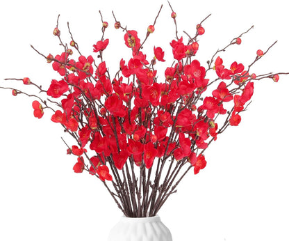 20pcs Red Cherry Blossom Branches 22" Cherry Blossom Decor