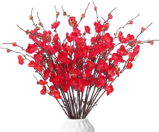 20pcs Red Cherry Blossom Branches 22" Cherry Blossom Decor
