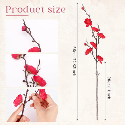 20pcs Red Cherry Blossom Branches 22" Cherry Blossom Decor