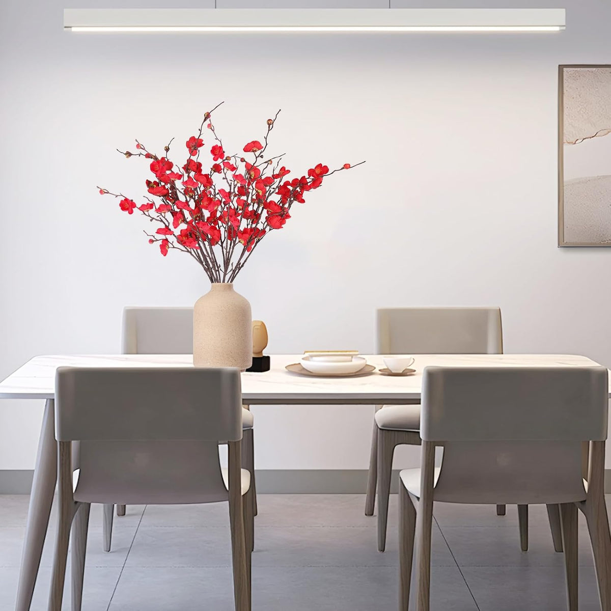 20pcs Red Cherry Blossom Branches 22" Cherry Blossom Decor