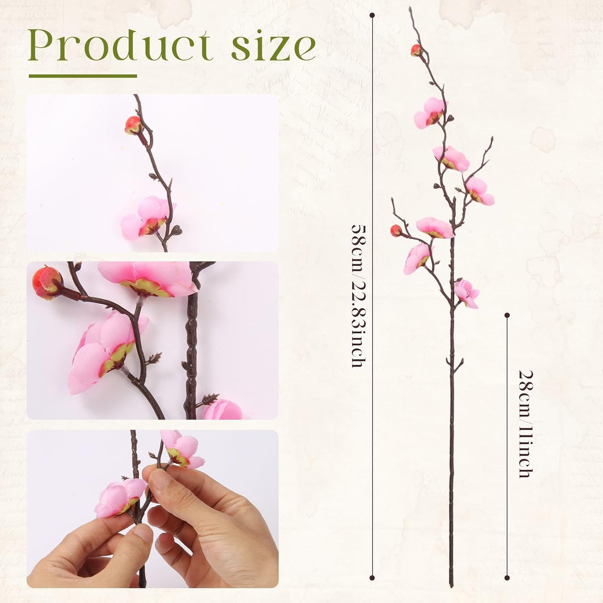 20pcs Red Cherry Blossom Branches 22" Cherry Blossom Decor