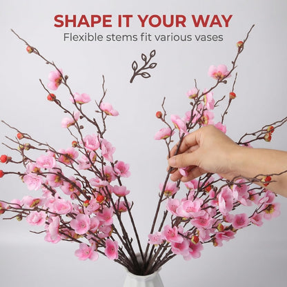 20pcs Red Cherry Blossom Branches 22" Cherry Blossom Decor