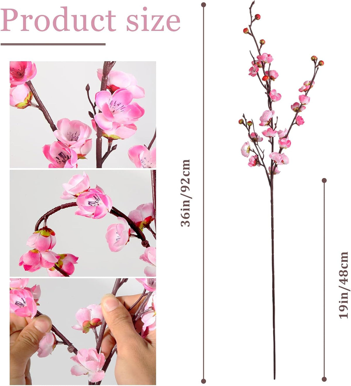 20pcs Red Cherry Blossom Branches 22" Cherry Blossom Decor