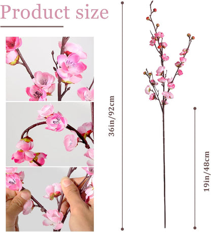 20pcs Red Cherry Blossom Branches 22" Cherry Blossom Decor