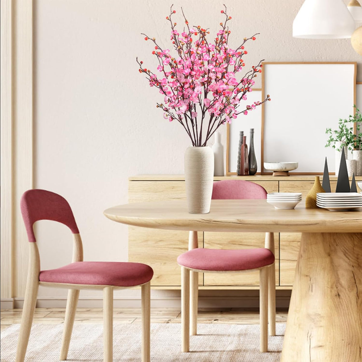 20pcs Red Cherry Blossom Branches 22" Cherry Blossom Decor