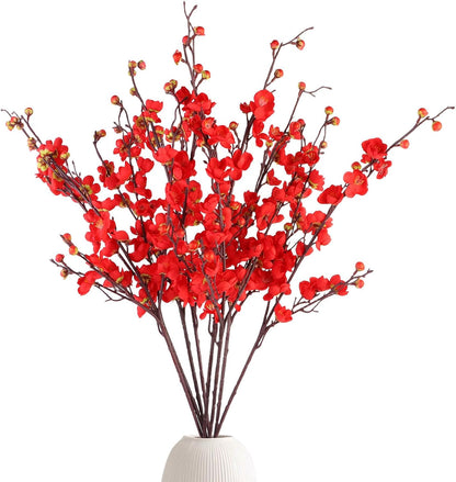 20pcs Red Cherry Blossom Branches 22" Cherry Blossom Decor