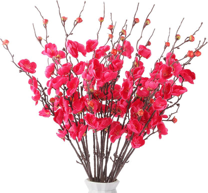 20pcs Red Cherry Blossom Branches 22" Cherry Blossom Decor