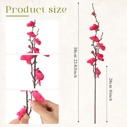 20pcs Red Cherry Blossom Branches 22" Cherry Blossom Decor