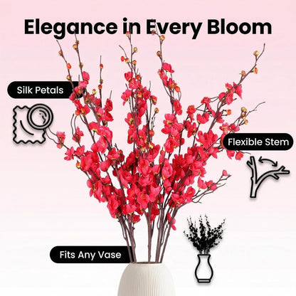 20pcs Red Cherry Blossom Branches 22" Cherry Blossom Decor