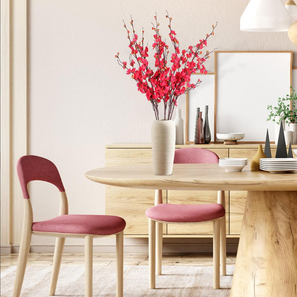 20pcs Red Cherry Blossom Branches 22" Cherry Blossom Decor