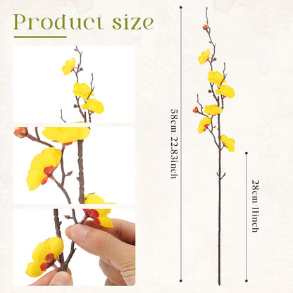 20pcs Red Cherry Blossom Branches 22" Cherry Blossom Decor