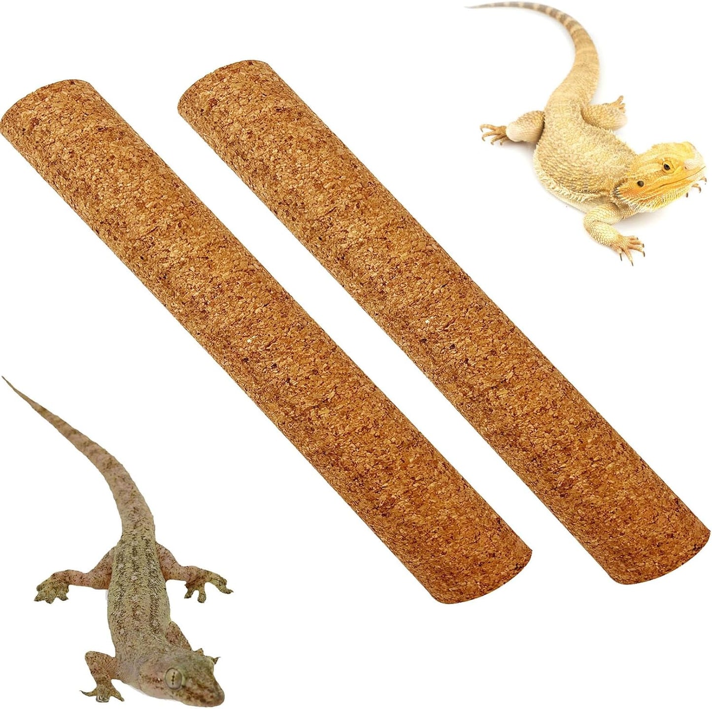 Cork Branch for Reptiles Climbing Branches 2 Pack Natural Tree Frog Cork Wood Stick Crested Geckos Habitat Decor for Snake Lizard Bearded Dragon Chameleon Terrarium 12 Inches