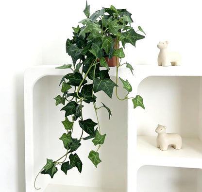 31.5" Artificial English Ivy Plant in Pot - Fake Silk Ivy Greenery for Home Decor, Tabletop, Office, Shelf, Balcony or Bathroom (1 Pack)